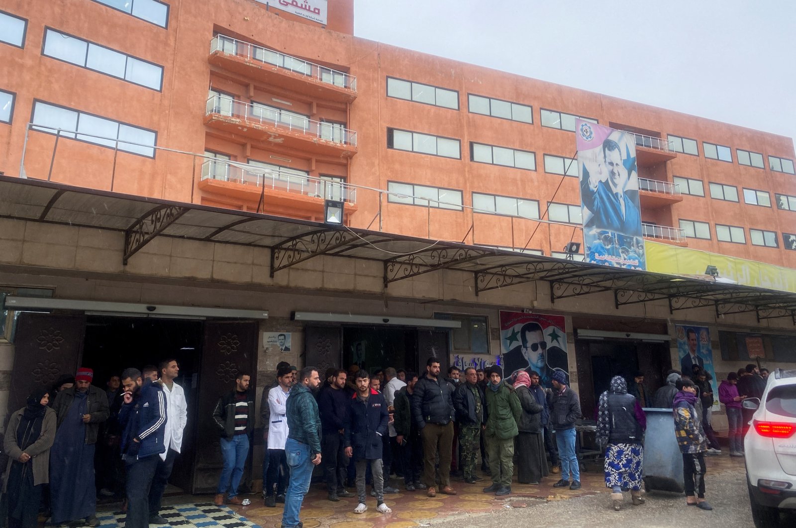 People gather outside a hospital, following an earthquake, in Hama, Syria Feb. 6, 2023. (Reuters File Photo)