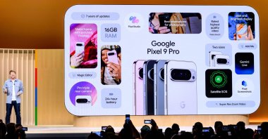 Brian Rakowski, Google vice president of Product Management for Pixel phones and accessories, speaks during the Made By Google event, Mountain View, California, U.S., Aug. 13, 2024. (AFP Photo)