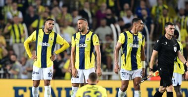 Fenerbahçe players look dejected during the UEFA Champions League third round qualifiers match against Lille at Ülker Stadium, Istanbul, Türkiye, Aug. 13, 2024. (AA Photo)