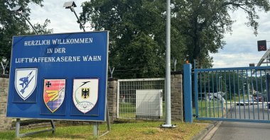 A view shows the entrance to the German air force base of Cologne-Wahn next to Cologne Bonn Airport, in Cologne, Germany, Aug. 14, 2024. (Reuters Photo)