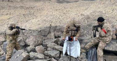 Turkish security forces participate in a counterterrorism operation against the PKK in Ağrı, Turkey, in this photo released by the Interior Ministry on May 9, 2022. (DHA File Photo via Interior Ministry)