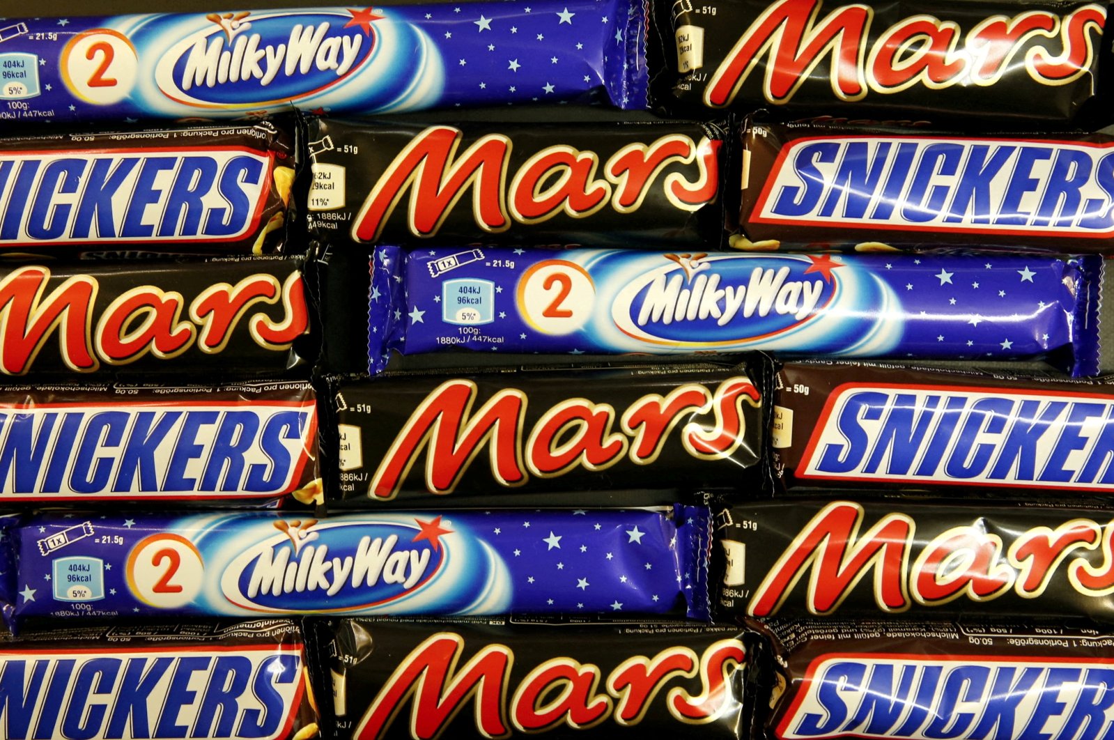 Mars and Snickers bars are seen in this picture illustration taken Feb. 23, 2016. (Reuters Photo)