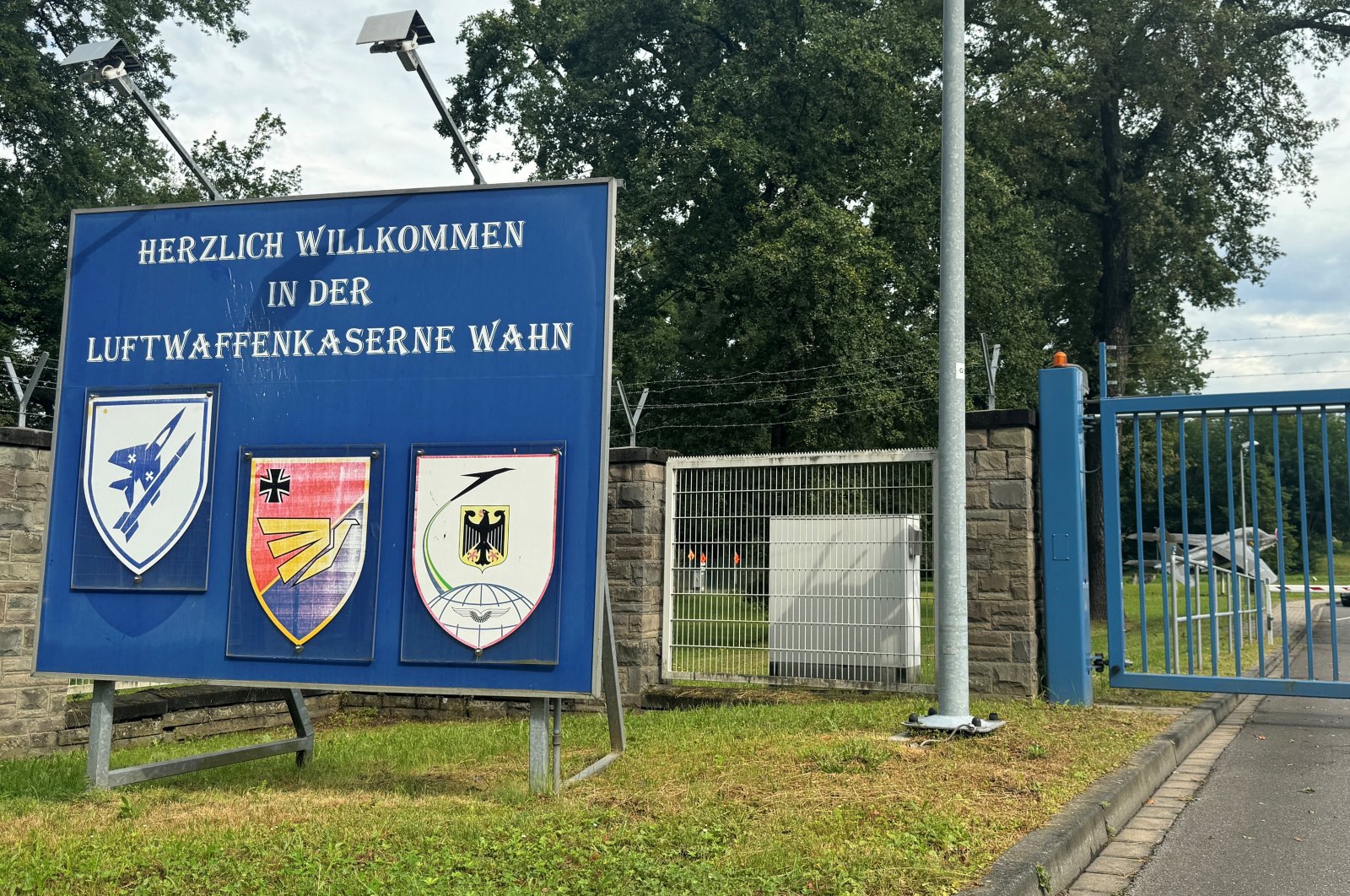 A view shows the entrance to the German air force base of Cologne-Wahn next to Cologne Bonn Airport, in Cologne, Germany, Aug. 14, 2024. (Reuters Photo)