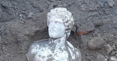 The bust showcases Antonine-era details with curly hair, Düzce, Türkiye, Aug. 15, 2024. (AA Photo)