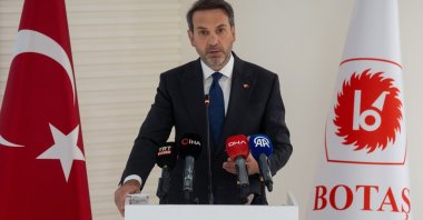 Energy and Natural Resources Minister Alparslan Bayraktar delivers a speech at the occasion of the 50th anniversary of BOTAŞ, Ankara, Türkiye, Aug. 15, 2024. (AA Photo)