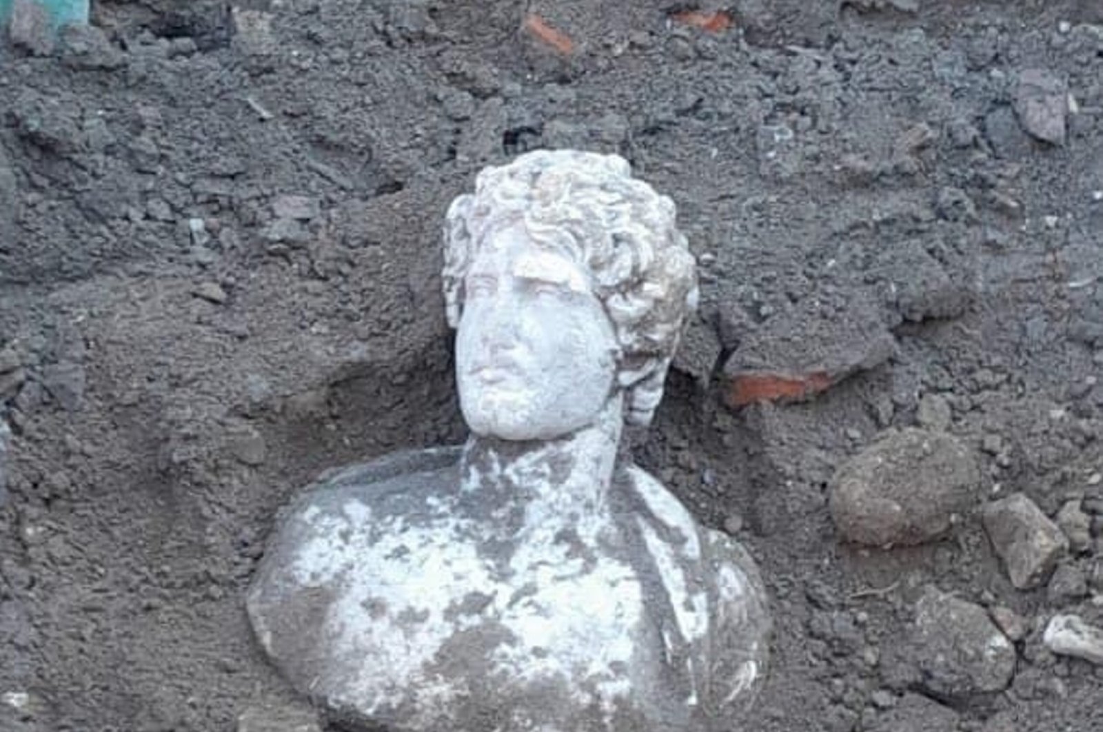 The bust showcases Antonine-era details with curly hair, Düzce, Türkiye, Aug. 15, 2024. (AA Photo)