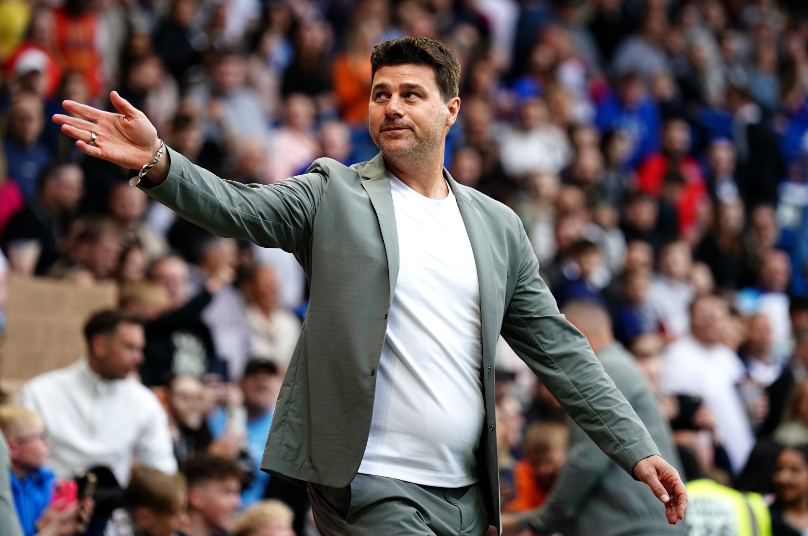 World XI head coach Mauricio Pochettino before Soccer Aid for UNICEF 2024 at Stamford Bridge, London, U.K., June 9, 2024. (Getty Images Photo)