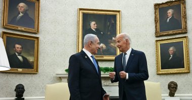 U.S. President Joe Biden (R) meets with Israeli Prime Minister Benjamin Netanyahu in the Oval Office of the White House, Washington, U.S., July 25, 2024. (AFP Photo)