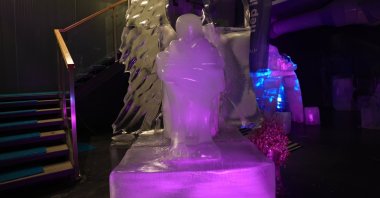 This photo showcases the sculpture "Angel-Winged Child" by Abdurrahman Datlı, created to honor the children killed in Gaza, Erzurum, Türkiye, Aug. 15, 2024. (AA Photo)