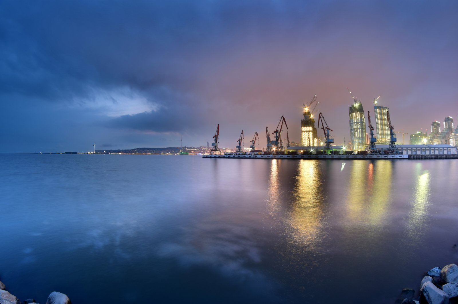 A general view of the Port of Baku, Baku, Azerbaijan. (Getty Images Photo)