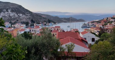 An undated photo shows the Greek island of Kastellorizo, one of the places marked for port renovations or reconstruction. (Getty Images)