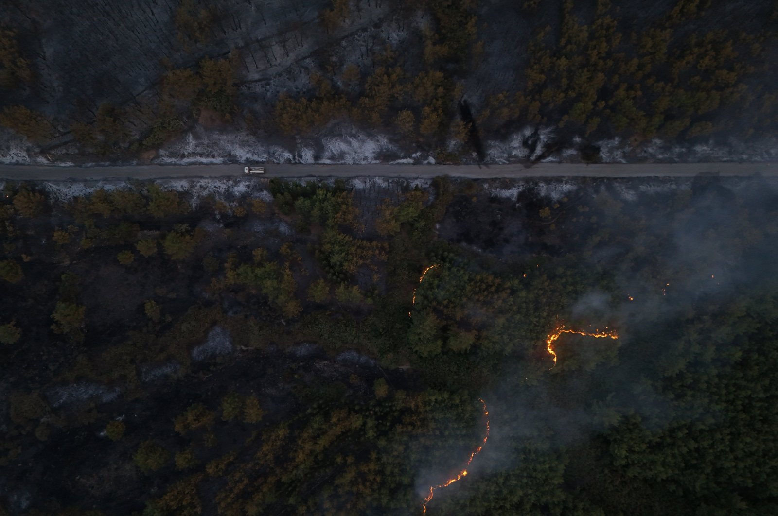 Aerial View of the Menderes Forest Fire in Izmir, Türkiye, Aug. 17, 2024. (AA Photo) 