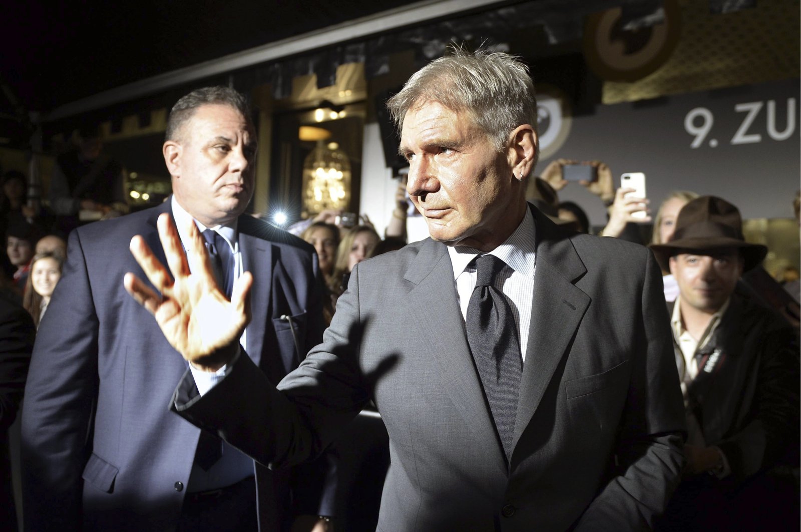 U.S. film actor and producer Harrison Ford arrives to receive the Lifetime Achievement Award at the Zurich Film Festival, Zurich, Switzerland, Oct. 4, 2013. (AP Photo)