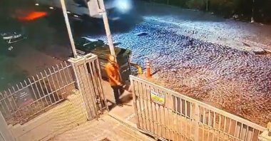 CCTV footage shows Ayhan Özçelik on the street before the dog attack, Istanbul, Türkiye, Aug. 19, 2024. (IHA Photo)