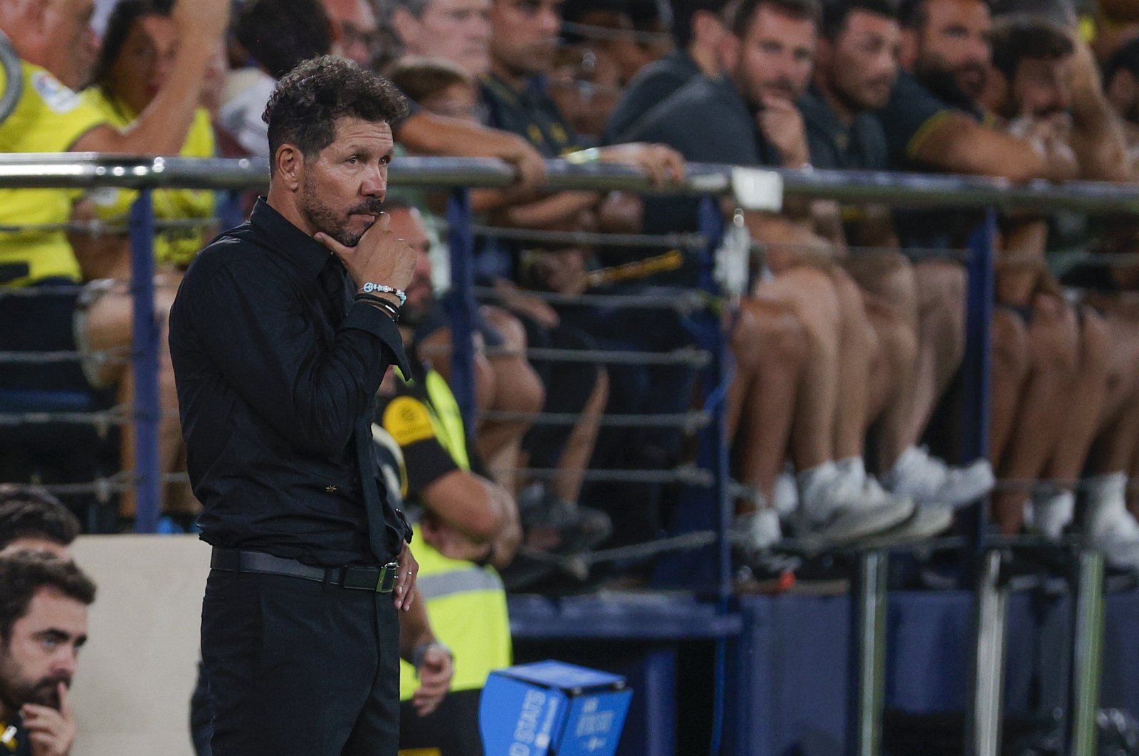 Atletico&#039;s head coach Diego Simeone looks on during the Spanish La Liga match against Villarreal, Villarreal, Spain, Aug. 19, 2024. (EPA Photo)