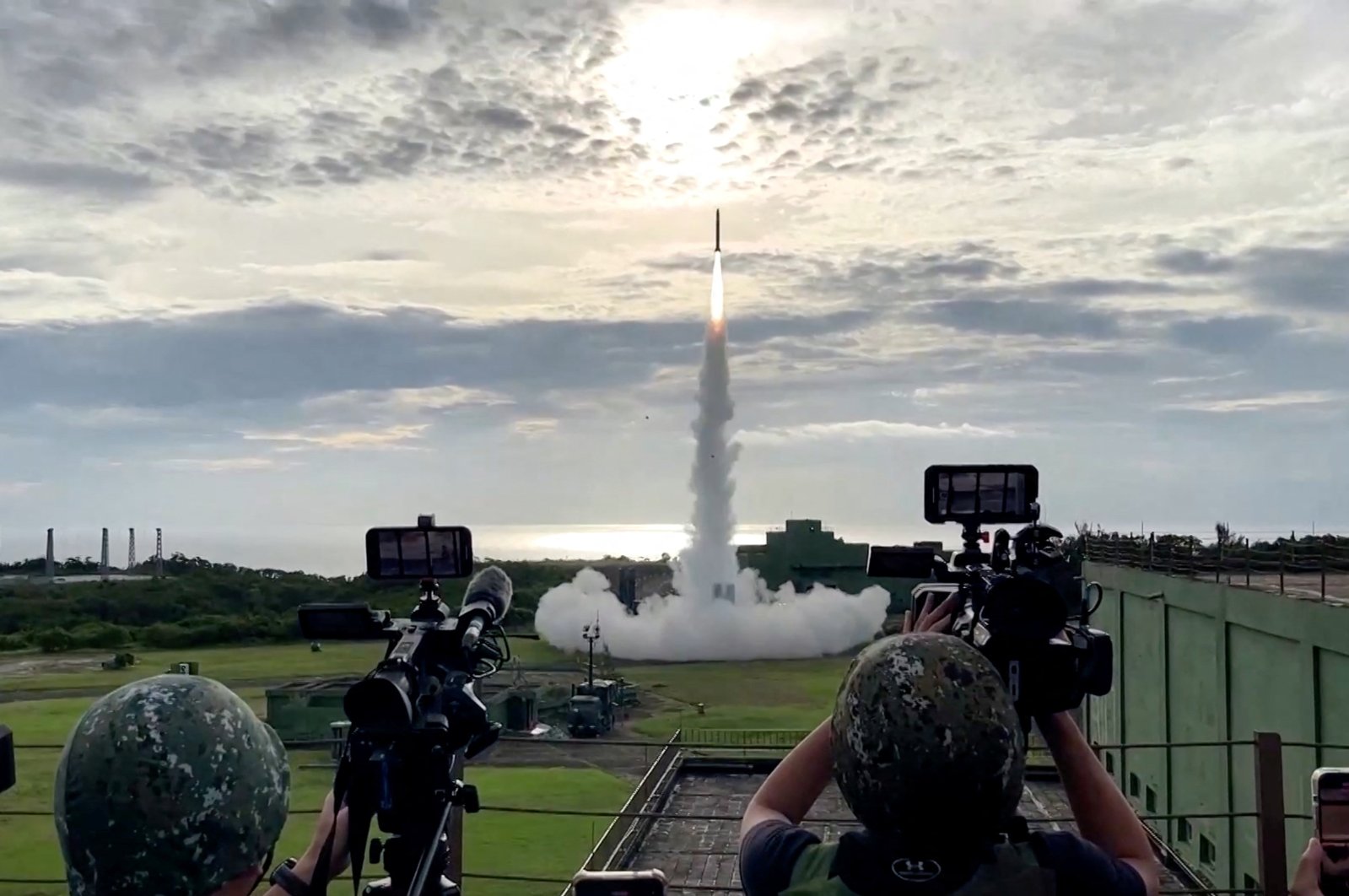 A standard missile fires off a Patriot PAC-II surface-to-air missile system during a military drill in Pingtung, Taiwan, Aug. 20, 2024. (Reuters Photo)