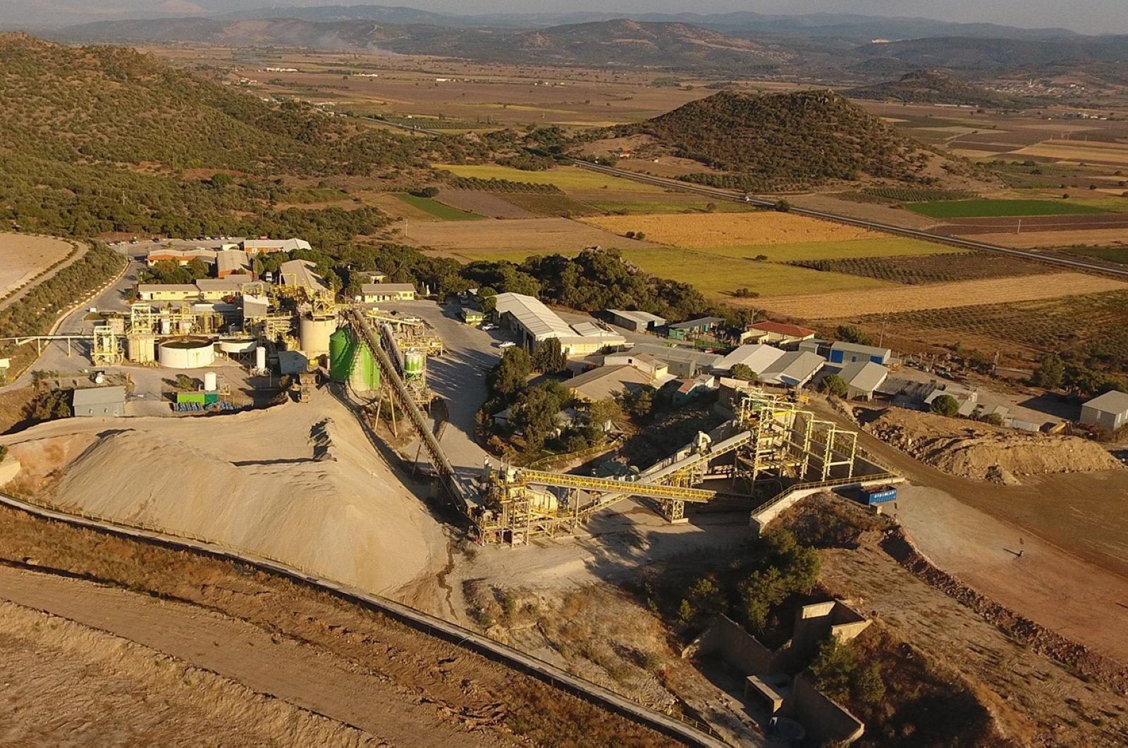 An aerial view of Koza Altın&#039;s Ovacık gold mine in the Bergama district of western Izmir province is seen in this undated photo. (Courtesy of Koza Altın)