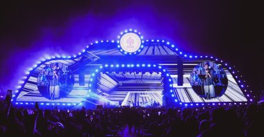 Oğuzhan Koç takes the stage on the first night of the Culture Route Festival, Erzurum, Türkiye, Aug. 17, 2024. (AA Photo)