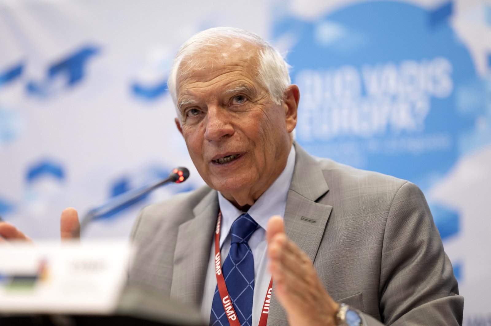 European Union High Representative for Foreign Affairs and Security Policy, Josep Borrell, speaks during a press briefing in Santander, Spain, Aug. 19, 2024. (EPA Photo)