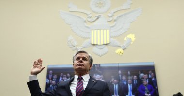 FBI Director Christopher Wray is sworn in prior to testifying before the House Judiciary Committee in the Rayburn House Office Building, Washington, U.S., July 24, 2024. (AFP Photo)