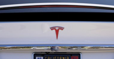 A Tesla Model X is shown at a Tesla service center in Costa Mesa, California, U.S., Oct. 20, 2020. (Reuters Photo)