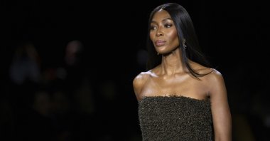 Naomi Campbell wears a creation for the Burberry Winter 2024 fashion show, London, U.K., Feb. 19, 2024. (AP Photo)