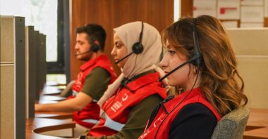Staff answer calls at the Foreigners Communication Center (YİMER) Call Center, Ankara, Türkiye, May 22, 2024. (AA Photo)