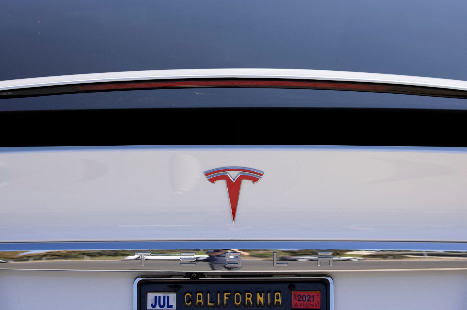 A Tesla Model X is shown at a Tesla service center in Costa Mesa, California, U.S., Oct. 20, 2020. (Reuters Photo)