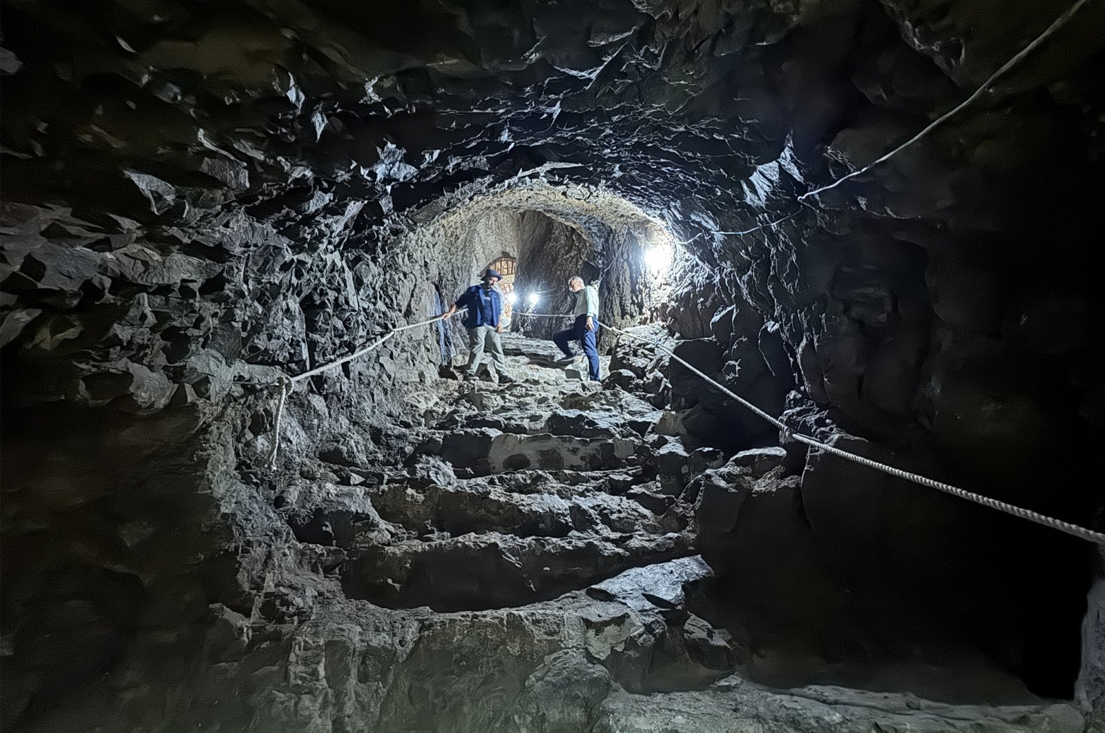 The restoration of a 2,800-year-old Urartian water cistern at Harput Castle has been completed, Elazığ, Türkiye, Aug. 15, 2024. (AA Photo)