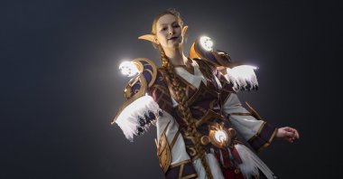 A woman in a costume is seen during the Gamescom gaming convention in Cologne, Germany, Aug. 22, 2024. (EPA Photo)