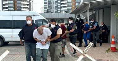 Police detain nine suspects with ties to Daesh terrorists in an operation in southern Mersin province, Türkiye, July 26, 2024. (IHA Photo)