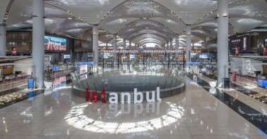 A signboard reading &quot;Istanbul&quot; is seen at Istanbul Airport, Istanbul, Türkiye, Jan. 4, 2024. (DHA Photo)