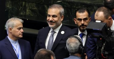 Foreign Minister Hakan Fidan arrives before the Iranian president-elect swearing-in ceremony, Tehran, Iran, July 30, 2024. (EPA Photo)