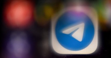 A picture shows the mobile messaging and call service Telegram logo on a smartphone screen, Moscow, Russia, Nov. 8, 2021. (AFP Photo)