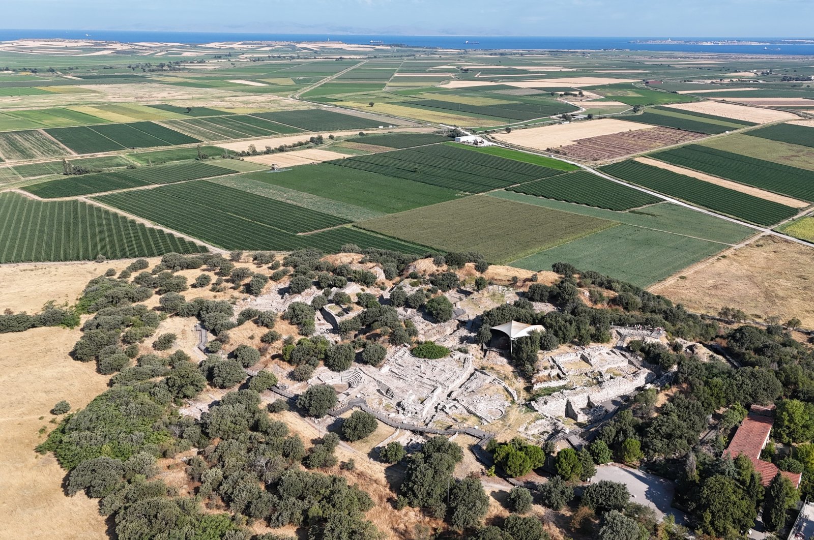 Over the past eight months, a total of 400,000 people have visited the Troy Museum, which displays artifacts from the 5,600-year-old Troy archaeological site, Çanakkale, Türkiye, Aug. 26, 2024. (IHA Photo)