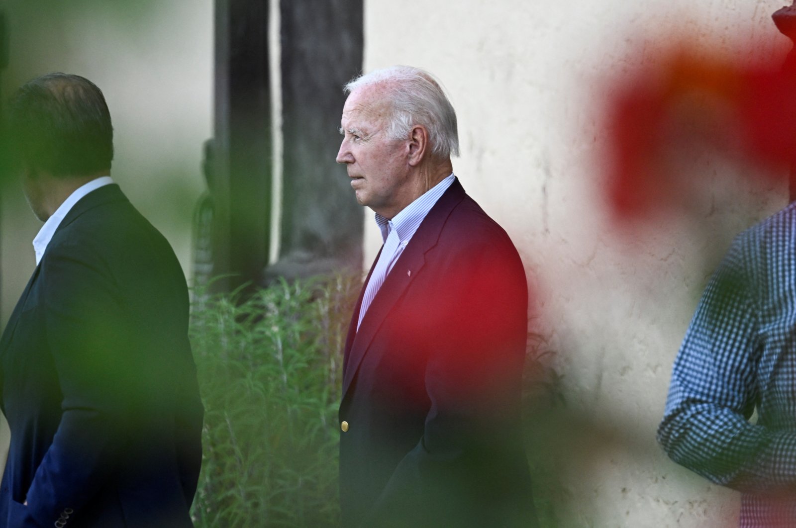 U.S. President Joe Biden and his son Hunter Biden depart Old Mission Santa Ines Catholic Church after attending mass in Solvang, California, U.S. Aug. 24, 2024. (Reuters Photo)