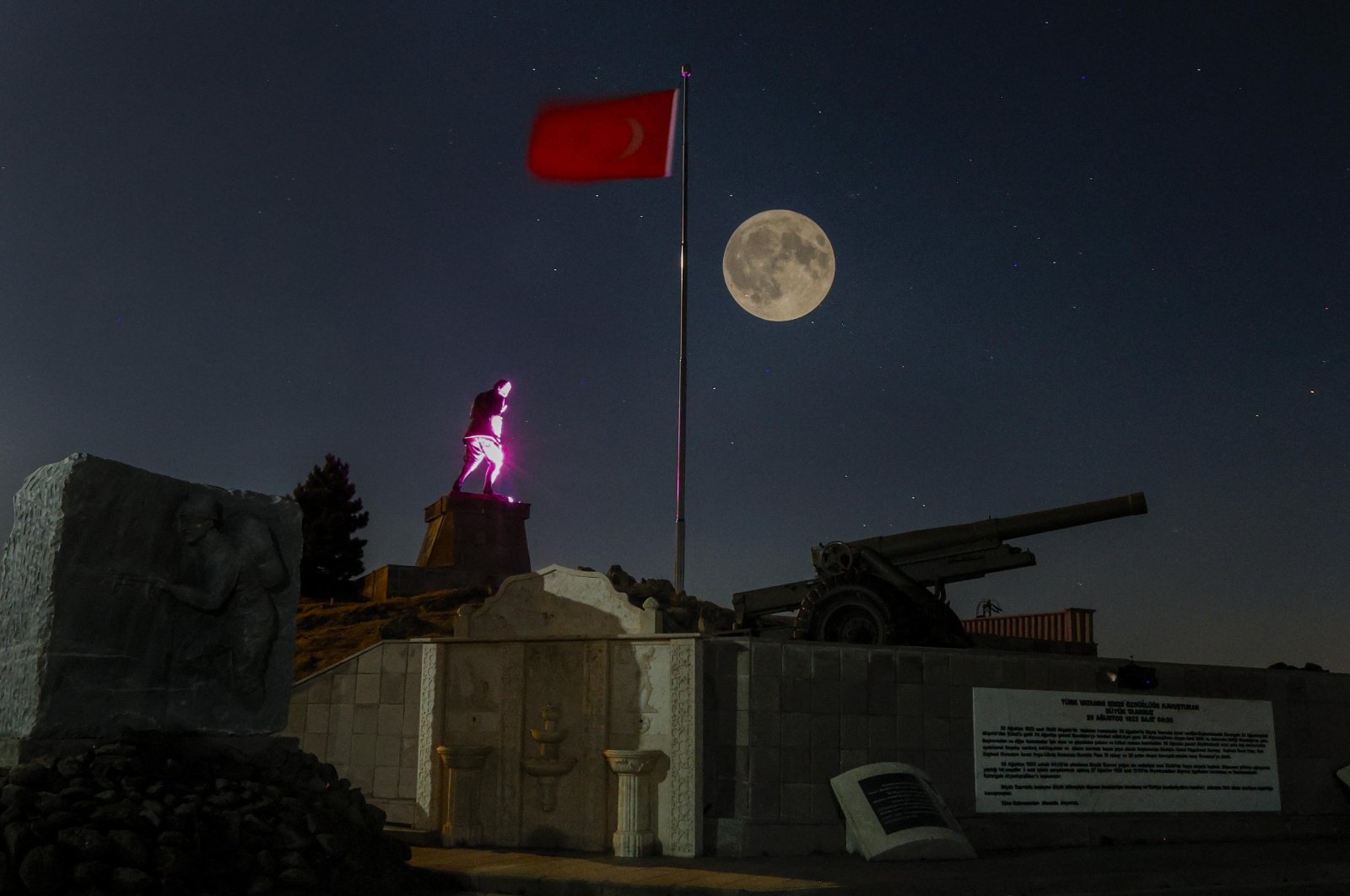 A view of the statue of Mustafa Kemal Atatürk on Kocatepe where the late leader launched the Great Offensive, Afyon, western Türkiye, Aug. 20, 2024. (İHA Photo)