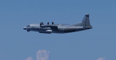A Chinese military Y9 intelligence-gathering aircraft that Japan's Defense Ministry said "violated" its airspace, Aug. 26, 2024. (AFP Photo)