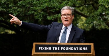 British Prime Minister Keir Starmer delivers a speech in the Rose Garden of 10 Downing Street, London, Britain, Aug. 2024. (EPA Photo)