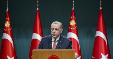 President Recep Tayyip Erdoğan speaks to reporters following a cabinet meeting in the capital Ankara in this undated file photo. (AA File Photo)