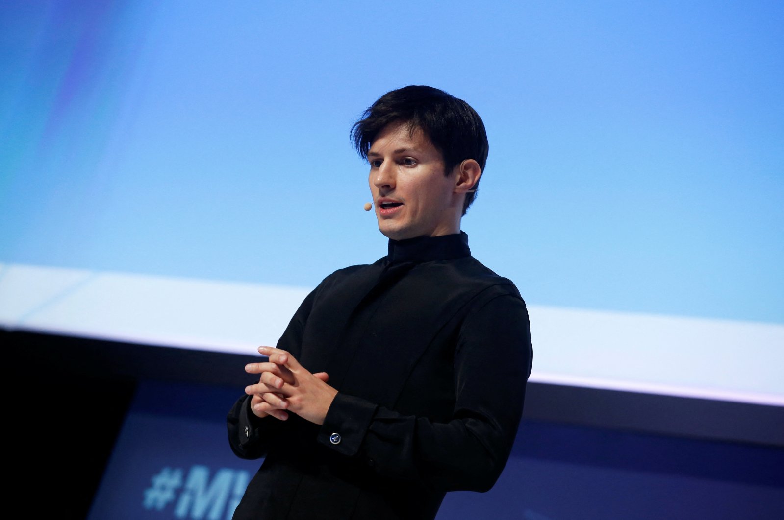 Founder and CEO of Telegram Pavel Durov delivers a keynote speech during the Mobile World Congress, Barcelona, Spain, Feb. 23, 2016. (Reuters Photo)