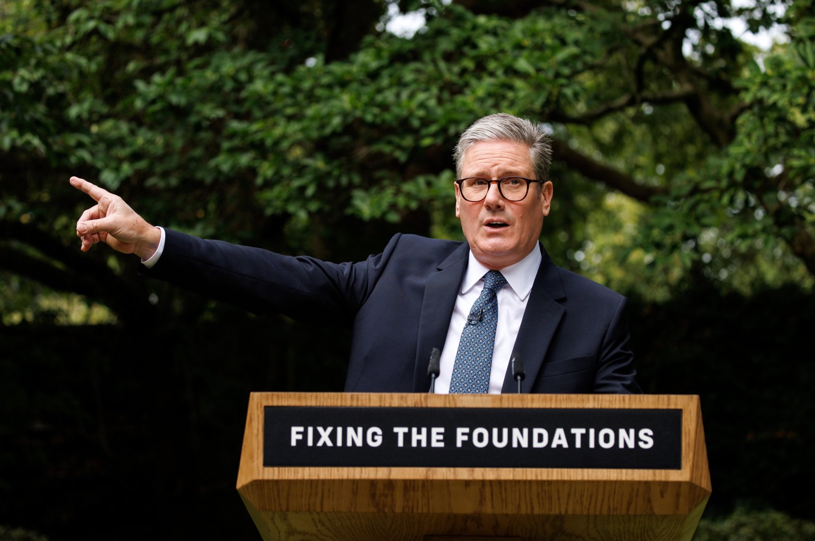 British Prime Minister Keir Starmer delivers a speech in the Rose Garden of 10 Downing Street, London, Britain, Aug. 2024. (EPA Photo)