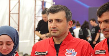 Teknofest Board Chairperson and CTO of drone magnate Baykar Selçuk Bayraktar visited the teams participating in the competition held at the Scientific and Technological Research Council of Türkiye (TÜBİTAK) in the Gebze district of Kocaeli, northwestern Türkiye, Aug. 14, 2024. (DHA Photo)