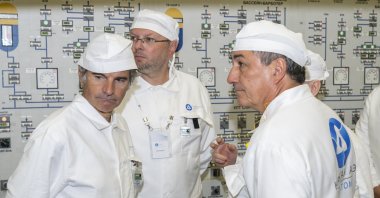 An IAEA delegation led by Director General Rafael Grossi (L) visits Kursk nuclear power plant in Kurchatov, Kursk region, Russia, Aug. 27, 2024. (EPA Photo)