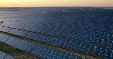 Solar panels are seen at the Tengger Desert Solar Park in the northern Ningxia region, China, Aug. 21, 2024. (AFP Photo)