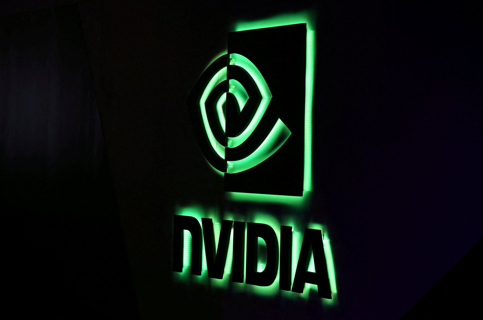 A Nvidia logo is shown at SIGGRAPH 2017 in Los Angeles, California, U.S. July 31, 2017. (Reuters Photo)