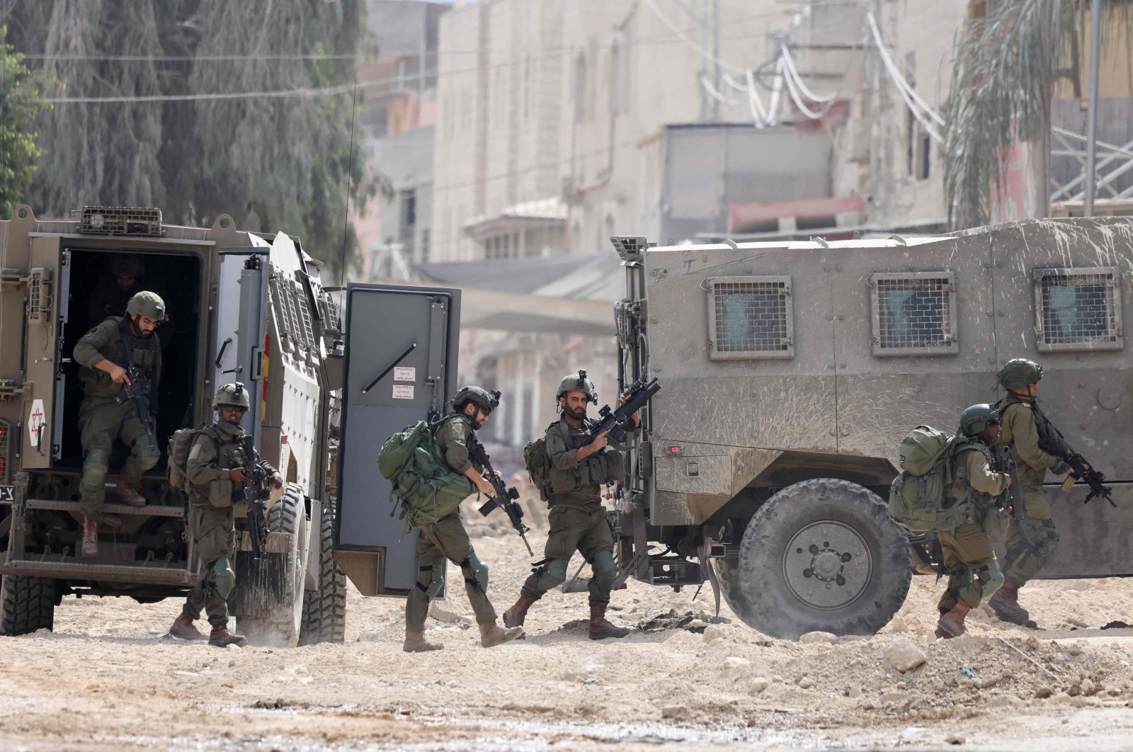 Israeli soldiers operate during a raid in the Nur Shams camp for Palestinian refugees near the city of Tulkarem, occupied West Bank, Palestine, Aug. 28, 2024. (AFP Photo)