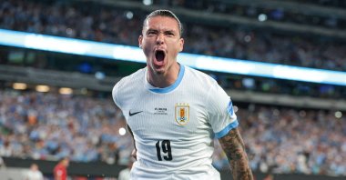 Uruguay forward Darwin Nunez celebrates his goal during the first half of the Copa America match against Bolivia, MetLife Stadium, East Rutherford, New Jersey, U.S., June 27, 2024. (Reuters Photo)