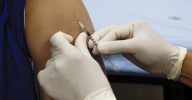 A person receives an mpox vaccination at Queen Saovabha Memorial Institute, Bangkok, Thailand, Aug. 23, 2024. (EPA Photo)