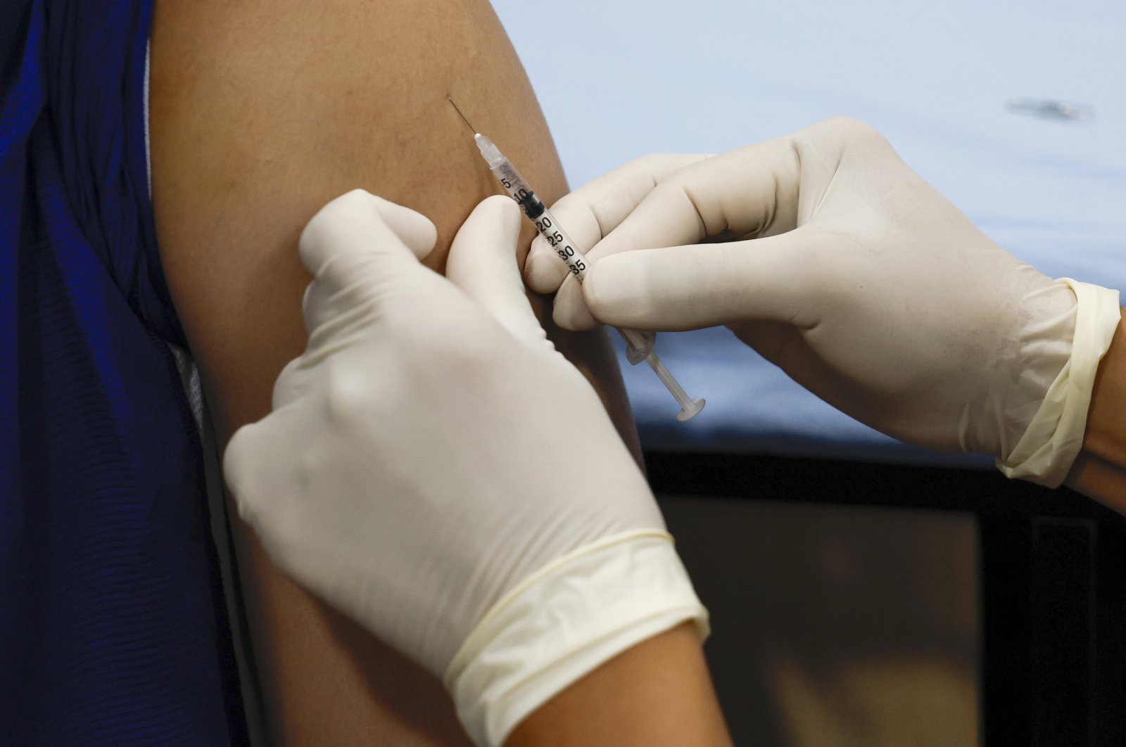 A person receives an mpox vaccination at Queen Saovabha Memorial Institute, Bangkok, Thailand, Aug. 23, 2024. (EPA Photo)